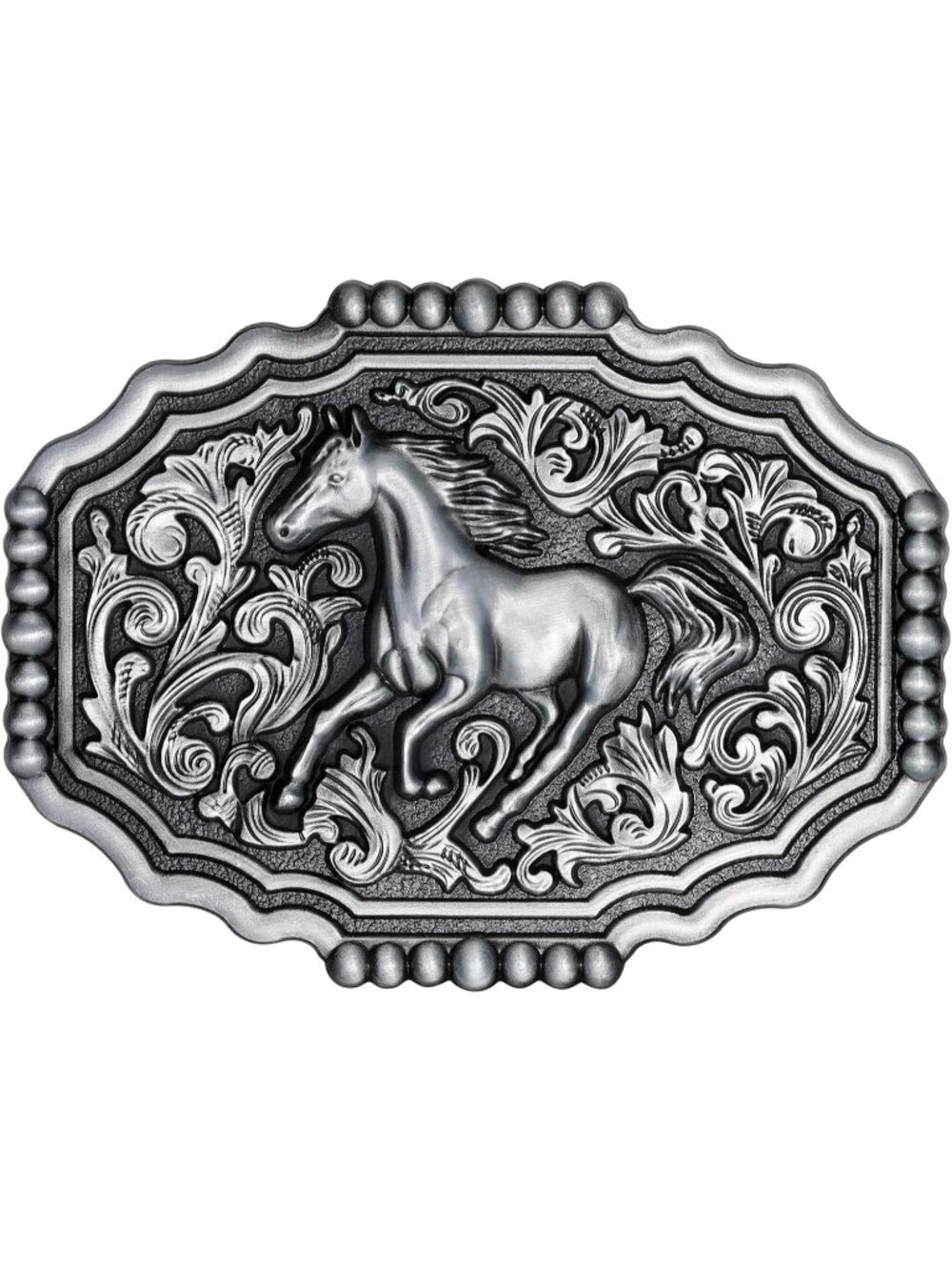 Women Slivery Rodeo Vintage Cowboy Cowgirl Longhorn Bull Rodeo Belt Buckle